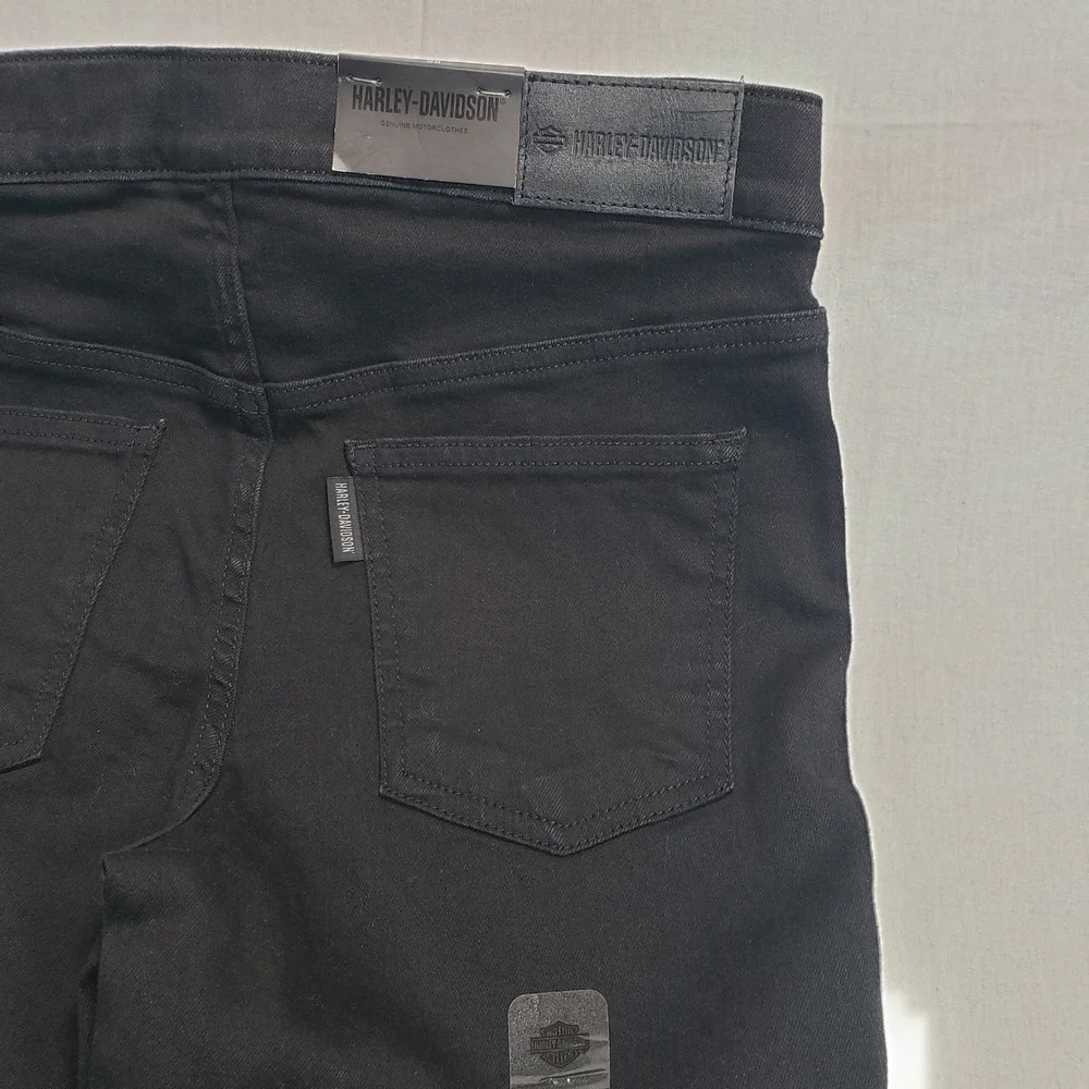 Harley Davidson Womens Skinny Pull On Jeans Black High Rise Size 28 Denim - Picture 6 of 9